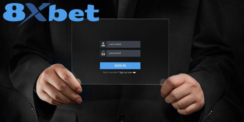 Giao diện người dùng đang thực hiện đăng nhập vào nền tảng cá cược trực tuyến 8xbet một cách an toàn và bảo mật