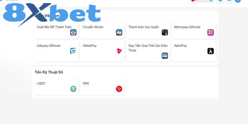 Tổng hợp các cách nạp tiền 8xbet