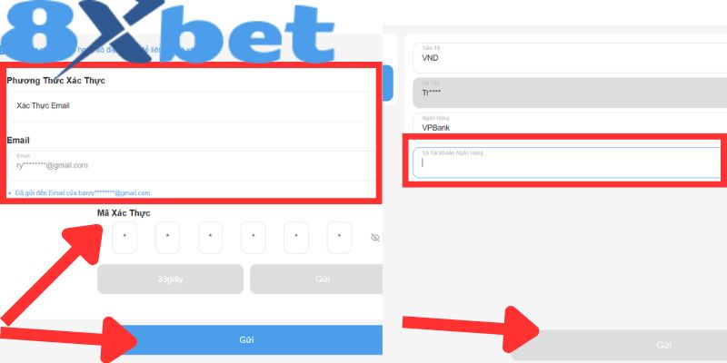 Người chơi cần liên kết tài khoản để rút tiền 8xbet