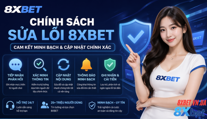 Chính sách sửa lỗi 8XBET đảm bảo minh bạch và chính xác
